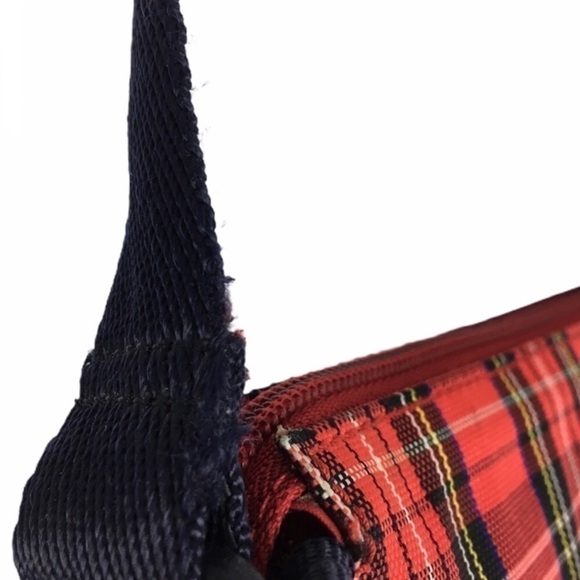 TOMMY HILFIGER Mini Purse Y2K Style Bag Plaid Tartan Mesh Sporty Classic Varsity - Picture 14 of 16